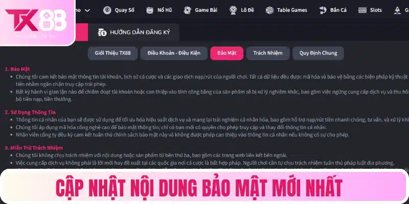 Tổng hợp chính sách bảo mật quan trọng