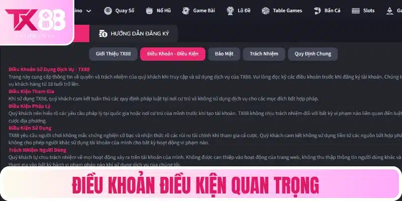 Nội dung các điều khoản cần nhớ