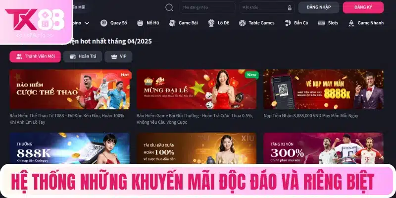 Hệ thống những khuyến mãi độc đáo và riêng biệt