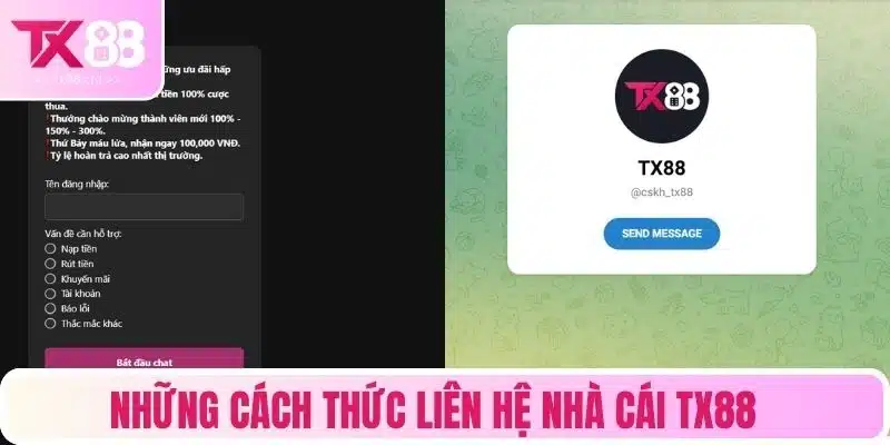Những cách thức liên hệ nhà cái TX88