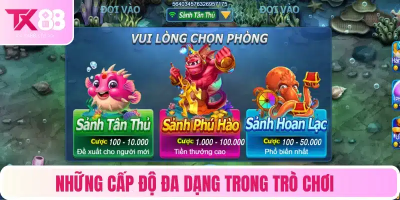 Những cấp độ đa dạng trong trò chơi